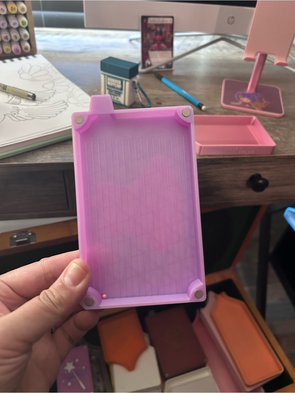 Pink/Purple Silicone Tray for Crafts or Storage